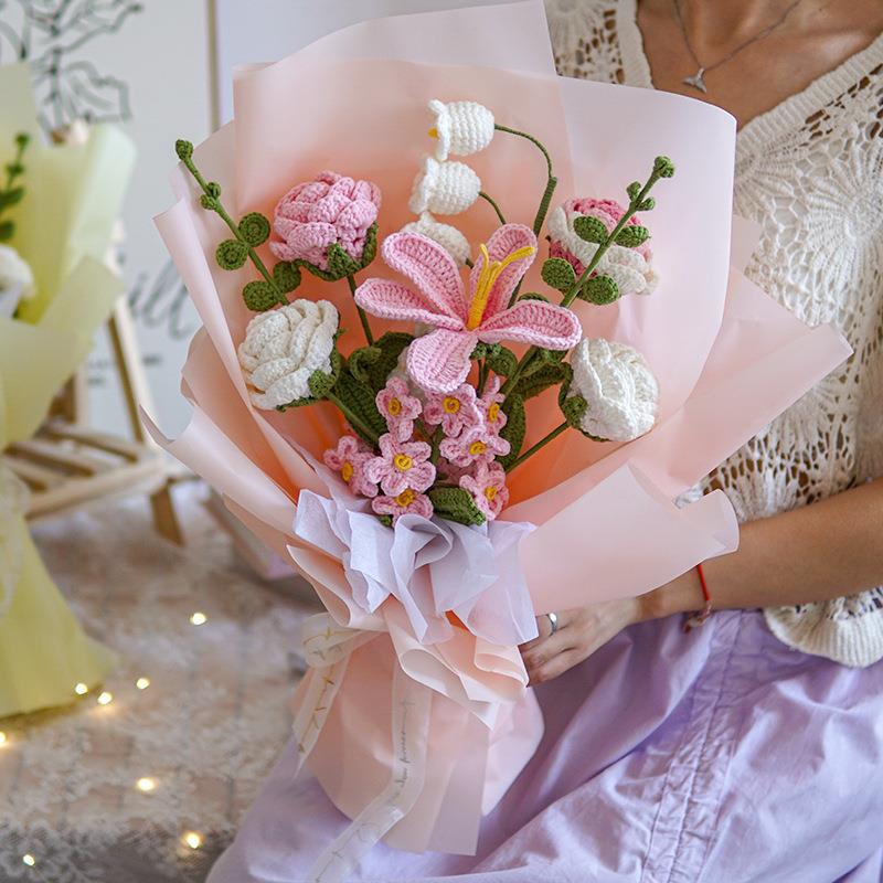 Crochet Tulip Bouquet Pink
