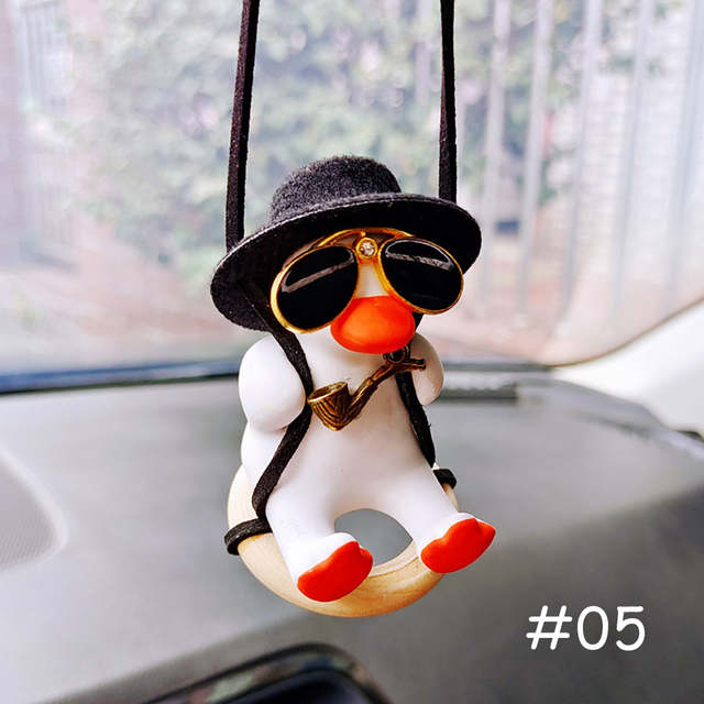 Cute Car Swinging Duck Toy Black Pipe Duck