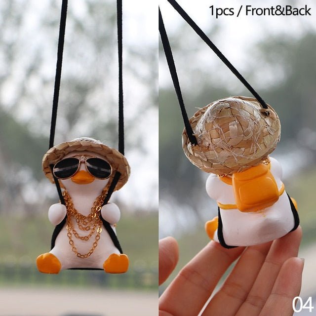 Cute Car Swinging Duck Toy Duck With Necklace
