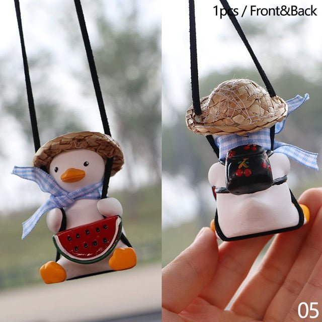 Cute Car Swinging Duck Toy Duck With Watermelon