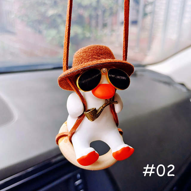 Cute Car Swinging Duck Toy Brown Pipe Duck