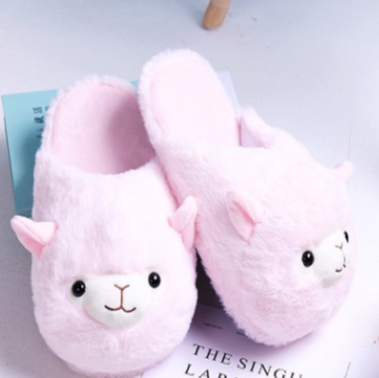 Fluffy Alpaca Cute Warm Slippers Rosa 35-39