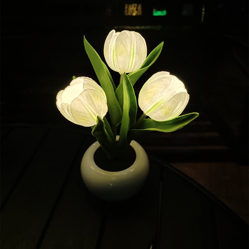 LED Flower Night Lamps White Tulip