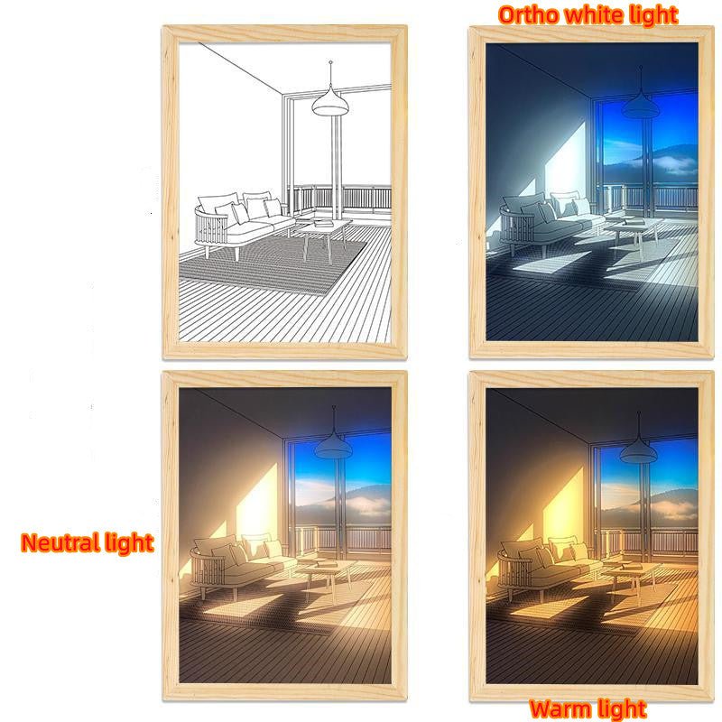 LED Sunshine Paintings Mountain and River USB