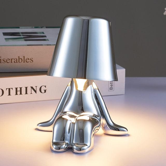 Little Friend Statue Lamps Silver Sitting