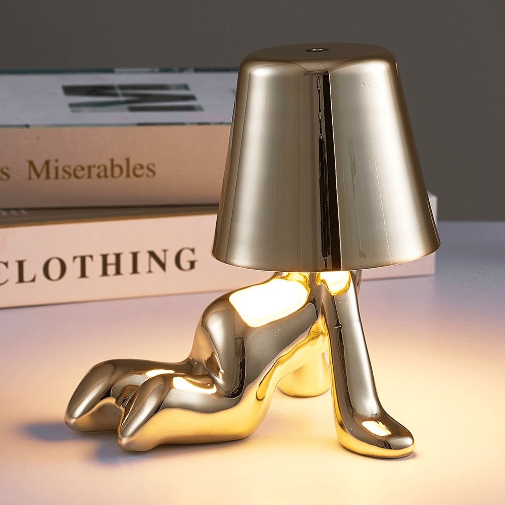 Little Friend Statue Lamps Gold Crawling