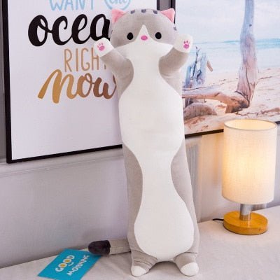 Long Animal Cat Plush Toys Grey Cat 90CM