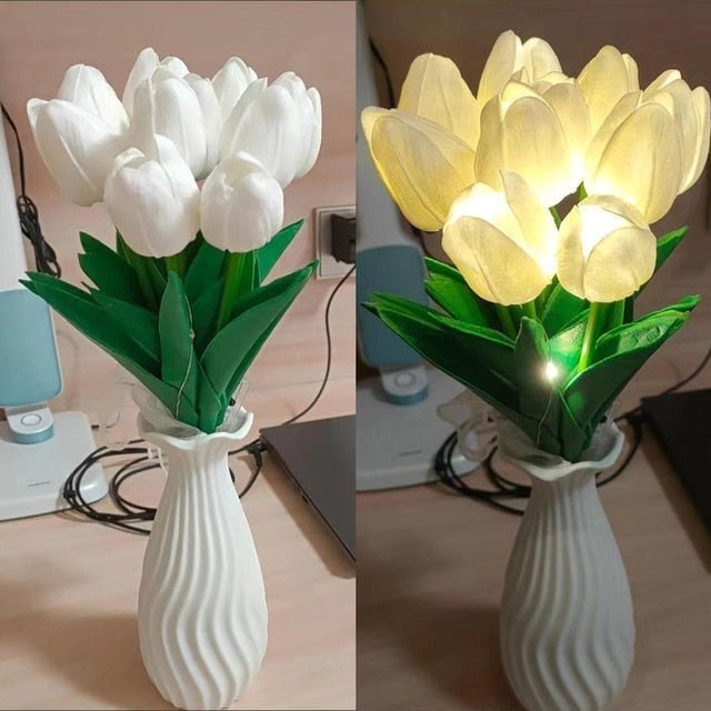 Tulip Table Lamp Bouquet White 10pcs