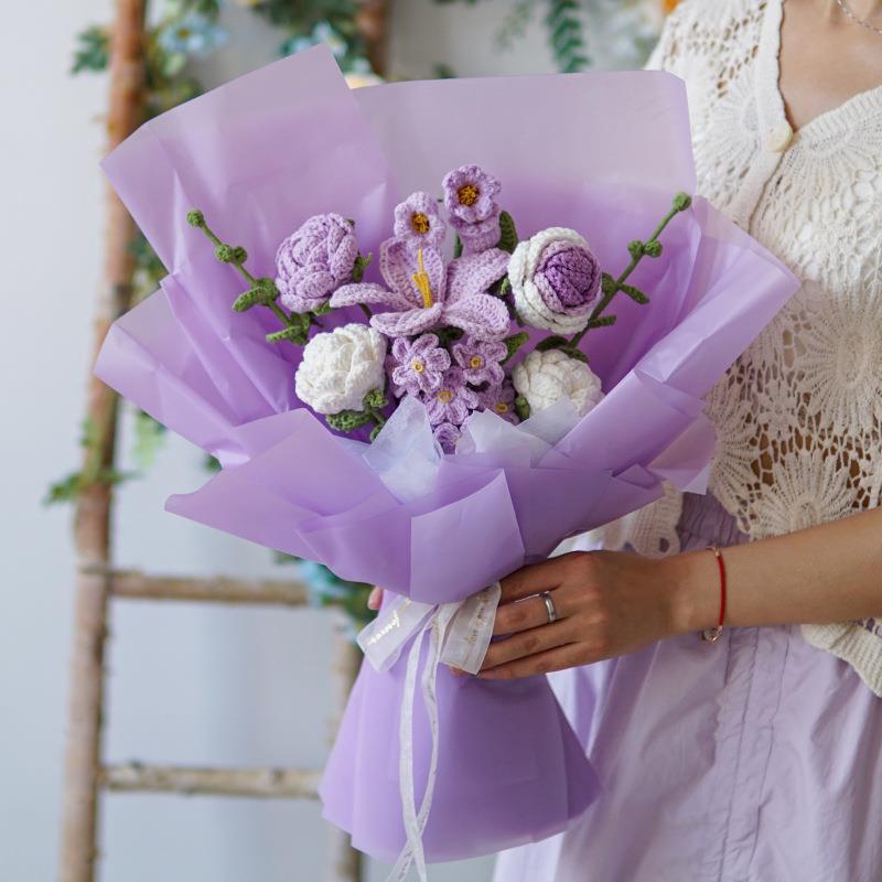 Crochet Tulip Bouquet Purple