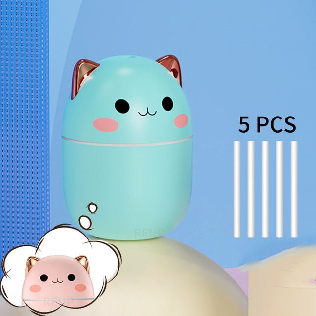 Cute Cat Humidifier A Green 5pcs
