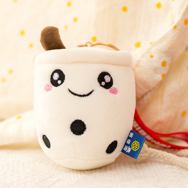 Cute Milk Tea Cup Hanging Buckle Plush Toy Doll Pendant Keychain C 10cm
