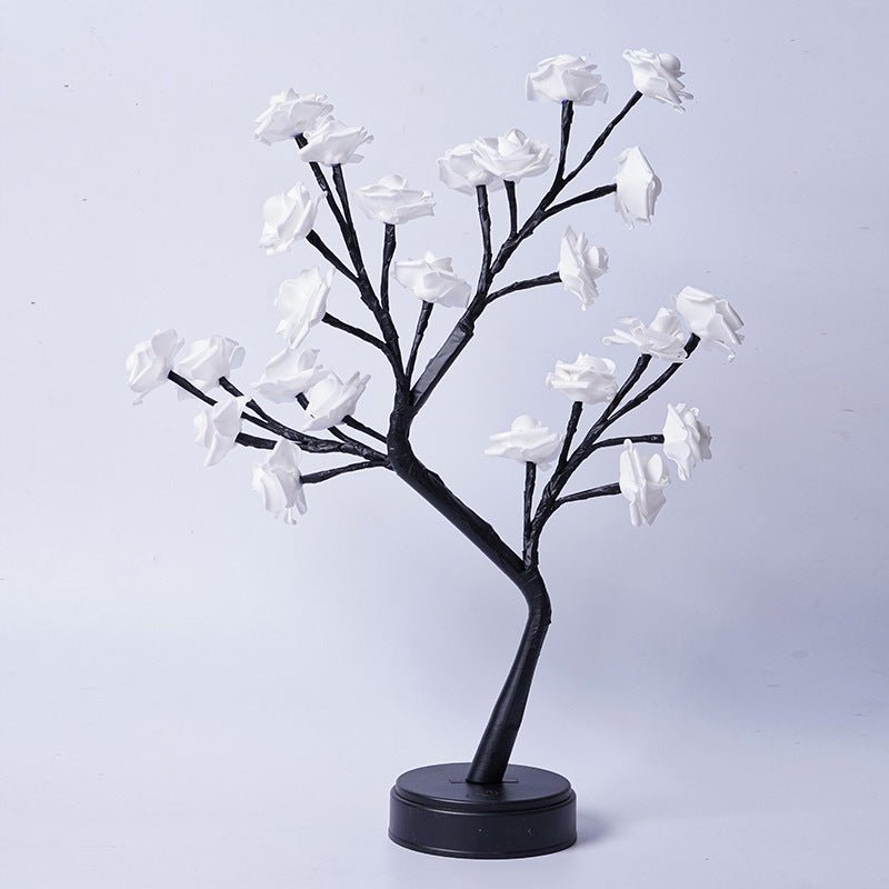 Enchanting Rose Tree Table Lamp White Rose Usb Plug In