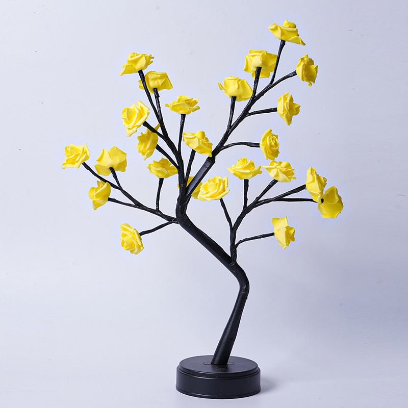 Enchanting Rose Tree Table Lamp Yellow Rose Usb Plug In