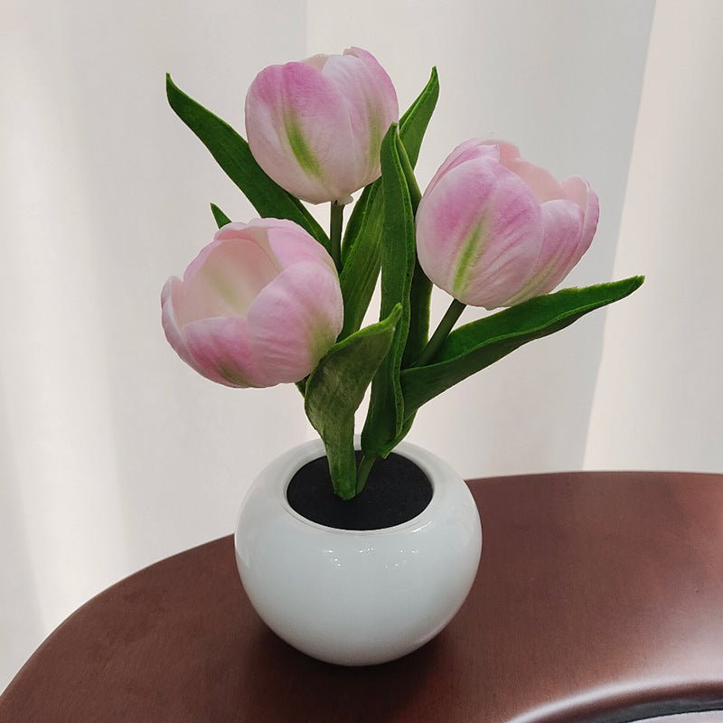 LED Flower Night Lamps Pink Tulips