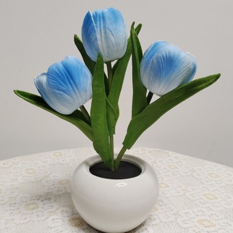 LED Flower Night Lamps Blue Tulip