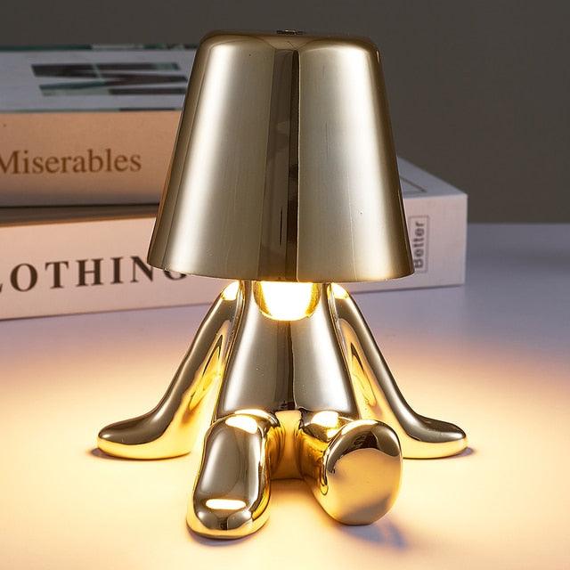 Little Friend Statue Lamps Gold Lounging