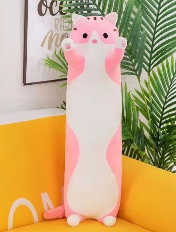 Long Animal Cat Plush Toys Pink Cat