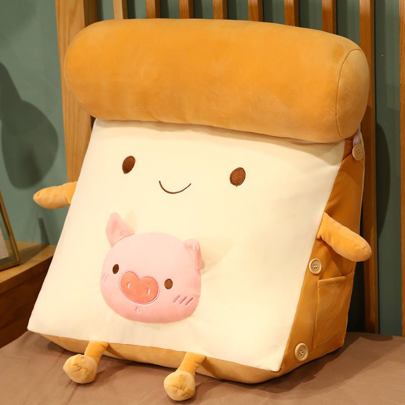 Toastie Back Support Pillow Plush Pink Pig 45x40x25cm